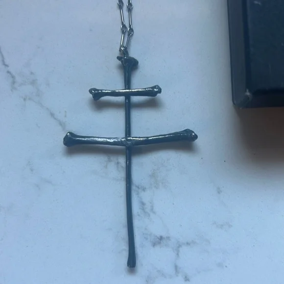 Bloodmilk Medium Lorraine Cross Necklace original retired design gothic dark 🦇 - Picture 2 of 5